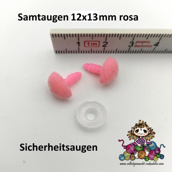 Samtnase 12x13mm rosa - Sicherheitsnase